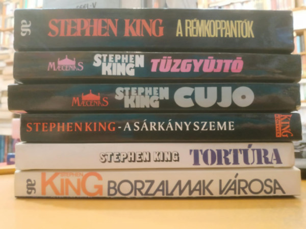 6 db Stephen King: A rmkoppantk + Tzgyjt + A srkny szeme + Cujo + Tortra + Borzalmak vrosa