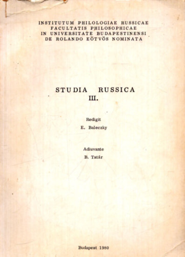 Studia Russica III.