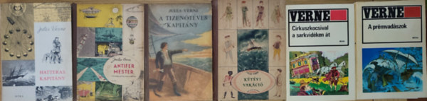 6db Verne Gyula (Jules Verne) regny - A prmvadszok, Cirkuszkocsival a sarkvidken t, Ktvi vakci, A tizentves kapitny, Antifer mester csodlatos kalandjai, Hatteras kapitny