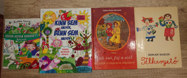 4 mondks kiadvny vodsoknak: Kedden kedvem kerekedett (Nyelvtrk), Kinn sem vagyok, benn sem vagyok, Tlkerget, Esik es, fj a szl