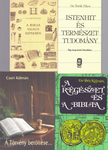 4 db vallsi knyv: Istenhit s termszettudomny + A Biblia vilga kpekben + A rgszet s a Biblia + A Trvny betltse