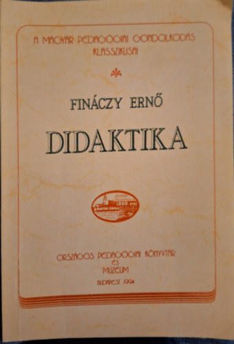 Didaktika (Fin�czy Ern� egyetemi el�ad�sai)