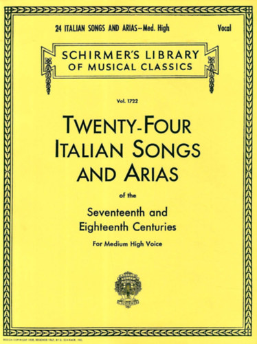 Twenty-Four Italian Songs & Arias of the Seventeenth and Eighteenth Centuries