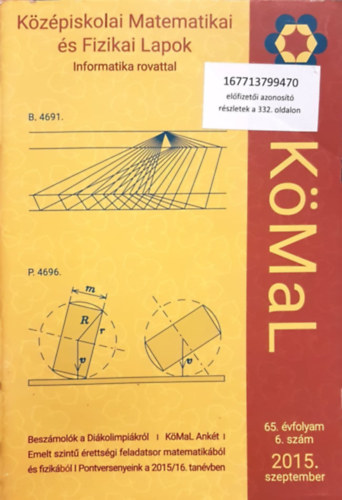 Ratk va - Kzpiskolai matematikai s fizikai lapok 65. vfolyam 6. szm 2015 szeptember