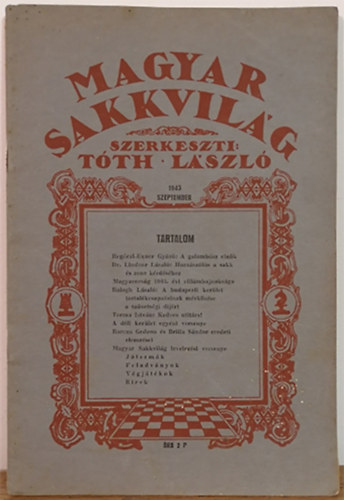 Magyar sakkvilg 1943. szeptember (XXVIII. vf. 9. szm)