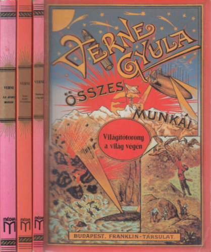 Verne Gyula - 3 db. reprint kiads Verne ktet (Vilgttorony a vilg vgn + Vres drma Livniban + Az arany meteor)