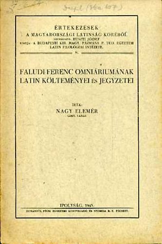 Faludi Ferenc Omniriumnak latin kltemnyei s jegyzetei