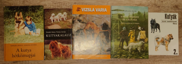 4 k�nyv a kuty�kr�l aj�nd�kf�zettel a vizsl�kr�l: A kutya h�tk�znapjai, Kutyakalauz, A sete b�r�ny �s a kuvasz, Kuty�k 2.