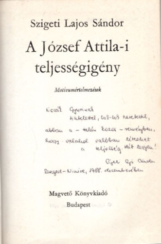 A Jzsef Attila-i teljessgigny (Dediklt)