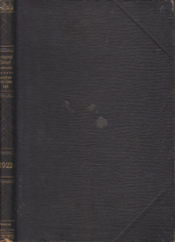 Trfy Gyula dr.  (szerk.) - 1922. vi trvnycikkek (Magyar Trvnytr - Corpus Juris Hungarici)