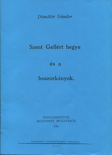 Tanulmnyok Budapest Multjbl VII. - Szent Gellrt hegye s a boszorknyok