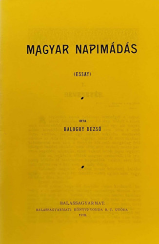 Baloghy Dezs - Magyar napimds (essay)