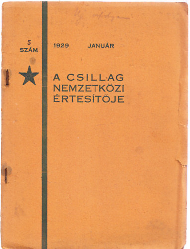 A Csillag Nemzetkzi rtestje 1929/5. szm (Magyar Teozfiai Trsulat)