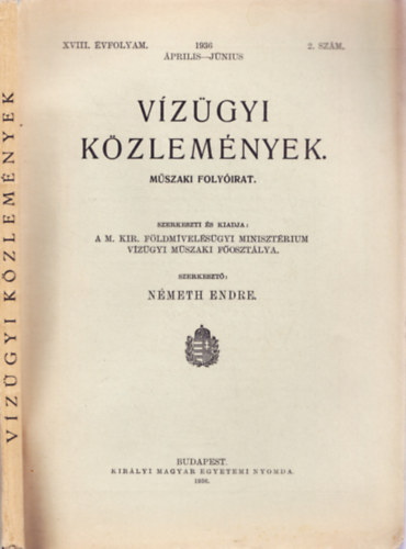 Vzgyi kzlemnyek. XVIII. vfolyam. 1936. prilis-jnius, 2. szm.