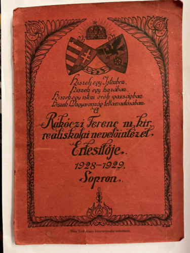 A R�k�czi Ferenc M. Kir.re�liskolai nevel�int�zet �rtes�t�je 1928-29