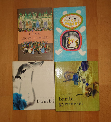 4 klasszikus mesek�nyv: Grimm legszebbb mes�i, Micimack�, Bambi, Bambi gyermekei