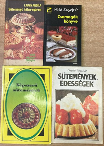 4 darab s�tem�nyesk�nyv: Csemeg�k k�nyve - S�tem�nyt t�len-ny�ron - N�pszer� s�tem�nyek - S�tem�nyek, �dess�gek