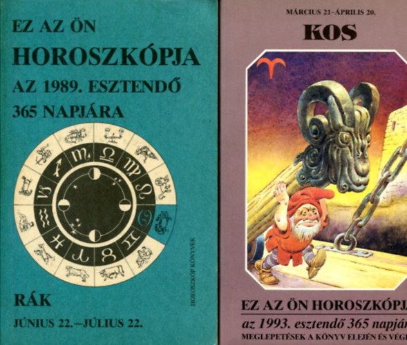 2 db ezoterikus fzet (Kos s Rk ves horoszkpok)