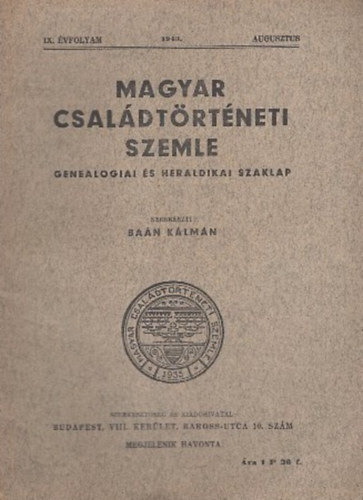 Magyar csal�dt�rt�neti szemle (IX. �vf. 1943. augusztus)