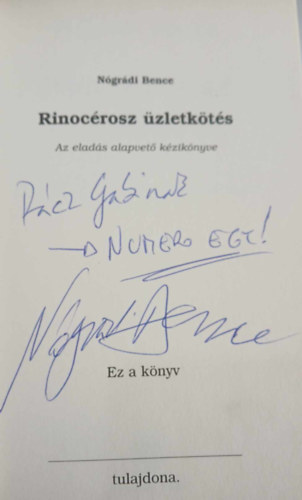 Rinocrosz zletkts - Az elads alapvet kziknyve