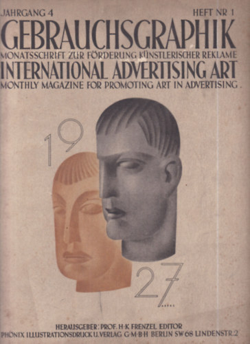 Gebrauchsgraphik 1927/1. (International Advertising Art)
