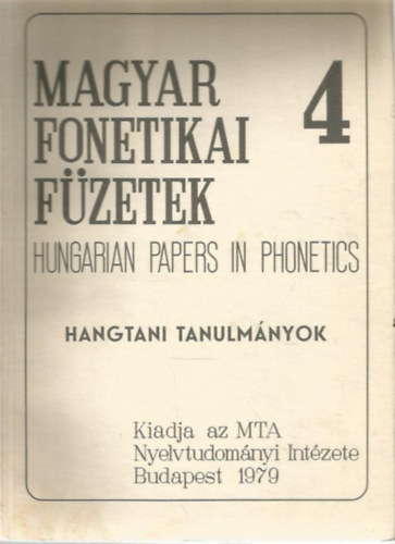 Magyar fonetikai fzetek 4.