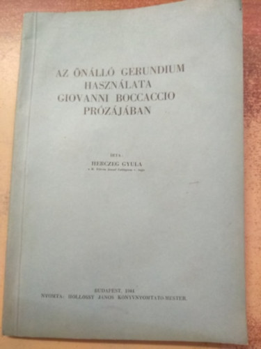 Az nll gerundium hasznlata Giovanni Boccaccio przjban - dediklt!