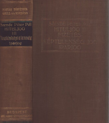Magyar hiteljog III.- Fizetskptelensgi jog, Iparjog