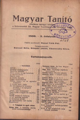 Magyar Tant 1930. vf. (1-24. sz. teljes )