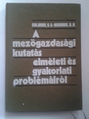 A mez�gazdas�gi kutat�s elm�leti �s gyakorlati probl�m�ir�l