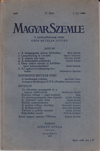 Magyar Szemle II. ktet 1928. I.(5.) szm