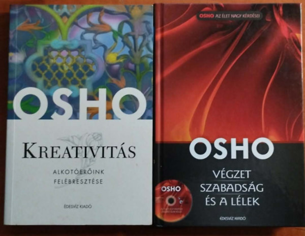 2db Osho k�nyv: V�gzet, szabads�g �s a l�lek+Kreativ�t�s