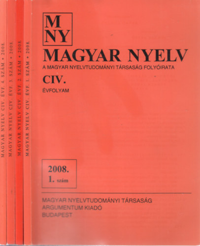 Magyar nyelv 2008/1-4. (teljes vfolyam)