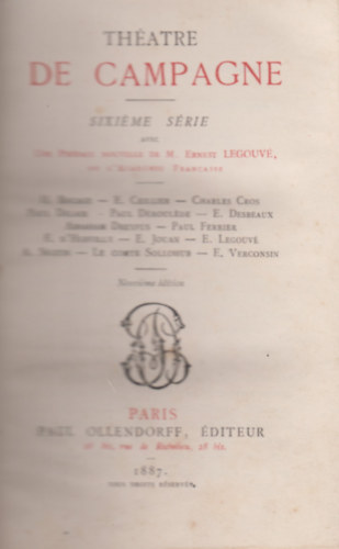 E. Ceillier, Charles Cros, Paul Delair H. Bogace - Théâtre de campagne. Sixieme série