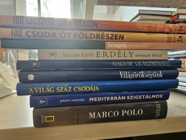 9db album: 100 legszebb t�r a vil�gon+ 100 csoda �t f�ldr�szen+ Barangol�s a term�szetben+ Erd�ly term�szeti kincsei+ Magyar vil�g�r�ks�g+ Vil�g�r�ks�g�nk+ A vil�g sz�z csod�ja+ Mediterr�n sziget�lmok+ Marco Polo