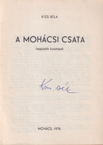 A mohcsi csata-Legjabb kutatsok - Dediklt