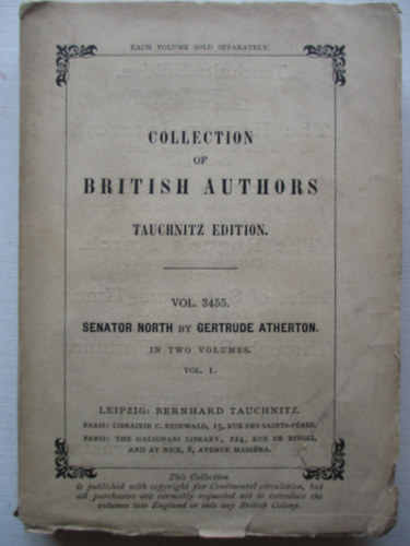 Gertrude Atherton - Collection of british authors - Senator North