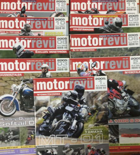 9 db Motorrev� magazin, sz�rv�nysz�mok - A vezet� motoros magazin (2005/01, 02, 03, 06, 08, 09, 10, 11, 12)