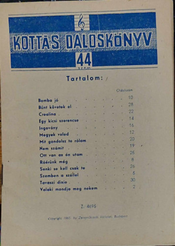 Kott�s Dalosk�nyv 44.