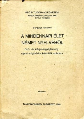 A mindennapi �let n�met nyelv�b�l