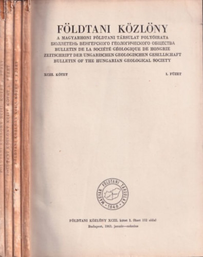 Fldtani Kzlny 1963/1-4 (Teljes vfolyam)
