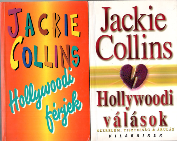 3 db Jackie Collins knyv ( egytt ) 1. Hollywoodi vlsok, 2. Hollywoodi frjek, 3. Hollywoodi pnik