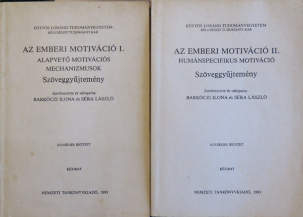 Az emberi motivci I-II. - szveggyjtemny