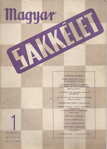 Magyar Sakklet 1958/1.-12. teljes VIII. vfolyam