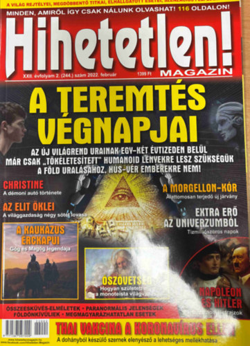 Hihetetlen magazin XXII. �vfolyam 2. (244.) sz�m 2022. febru�r