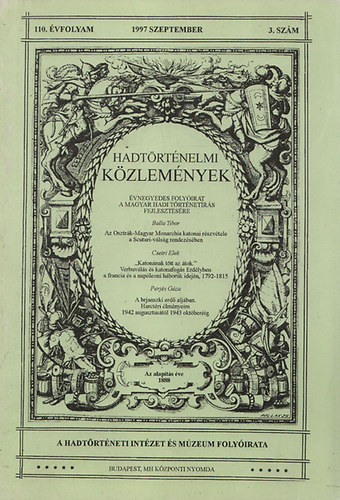 Hadtrtnelmi Kzlemnyek 1997. szeptember (110. vfolyam, 3. szm)