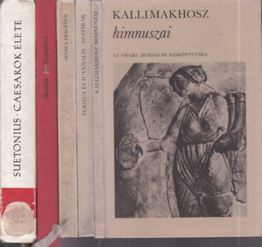 5 db. �kori szerz�k munk�i (Kallimakhosz himnuszai + Szat�r�k + Seneca trag�di�i + A k�lt�k olvas�s�r�l - Socrates v�d�besz�de + Caesarok �lete)