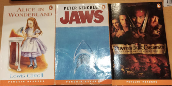 Peter Benchley, Irene Trimble Lewis Carroll - 3 db Penguin Readers Level 2: Alice in Wonderland + Jaws + Pirates of Caribbean: The Curse of the Black Pearl