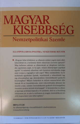 Magyar Kisebbsg - Nemzetpolitikai Szemle (2013/3-4.)