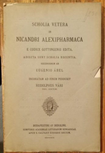 Scolia vetera in Nicandri Alexipharmaca (g�r�g-latin)